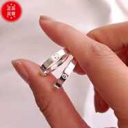 純銀999戒指卡家男女款情侶對(duì)戒小眾輕奢高級(jí)感520禮物送閨蜜女友 24號(hào) 3n女戒