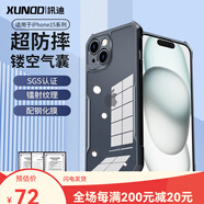 訊迪（Xundd）適用蘋果15promax手機(jī)殼iphone15pro保護(hù)套氣囊防摔殼鏡頭 蘋果15Plus黑鐳射紋氣囊防