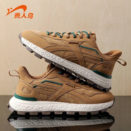 貴人鳥(niǎo)男鞋復古跑鞋休閑鞋厚底緩震革面運動(dòng)老爹鞋 小麥色 43 