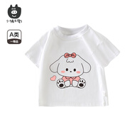小豬大衛兒童短袖上衣夏新男童女寶寶卡通印花可愛(ài)寬松休閑T恤 可愛(ài)兔 90