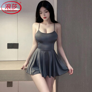 浪莎火辣睡裙女性感露背戰(zhàn)袍誘惑薄款情人節(jié)純欲顯大女士睡衣