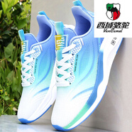 西域駱駝（VANCAMEL）品牌男鞋夏季透氣運動鞋男2025新款網(wǎng)面休閑鞋男士輕便軟底跑步鞋 2338白藍 網(wǎng)面款 39