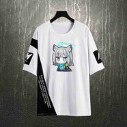 鳴海弦蔚藍碧藍檔案短袖T恤阿洛娜 砂狼白子cos動(dòng)漫二次元男女寬松衣服 1-短袖 5XL