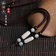 締晶朱砂六字真言吊墜掛繩手工編織紫金砂佛牌繩男女簡約脖掛項鏈繩子