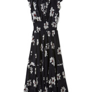 SNIDEL春夏優(yōu)雅印花荷葉邊小飛袖茶歇連衣裙SWFO252004 黑色花朵 M M (1)