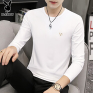 花花公子（PLAYBOY）長袖T恤男春夏季衛(wèi)衣男士休閑男裝純色上衣服內(nèi)搭打底衫
