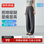 京東京造休閑褲女防曬褲女夏季高腰透氣涼感戶外防紫外線UPF800  灰色 S