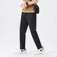 TOMMY JEANS湯米夏季新款直筒運動(dòng)速干長(cháng)褲彈力寬松休 黑高端休閑抗皺商務(wù) S