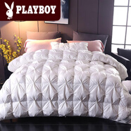 花花公子（PLAYBOY）家紡【輕奢高檔】羽絲絨被五星級酒店春秋被防鉆絨加厚保暖冬被 白色 200X230cm春秋被6斤