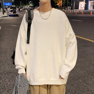 GTYUWVG國潮純色小清新圓領(lǐng)針織衫冬季男青年休閑套頭打底上衣冬季毛衣 白色 M