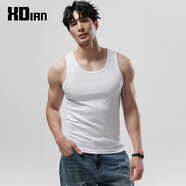 續(xù)點(diǎn)男士背心 純棉彈力運(yùn)動(dòng)健身訓(xùn)練緊身跨欄無(wú)袖籃球緊身馬拉松上衣 白色 升級(jí)款精梳棉面料更柔軟 L （118-130斤左右）修身型