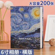 名遇相冊(cè)本6寸紀(jì)念冊(cè)家庭影集大容量照片書插頁(yè)式旅行相片收納冊(cè)寶寶成長(zhǎng)記錄手冊(cè) 200張橫版 星空