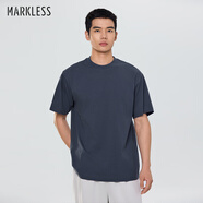 MARKLESS【安心品質(zhì)】7A抗菌T恤男士夏季寬松短袖 3645 海風(fēng)藍(lán)新 L
