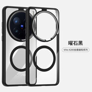 依云諾【殼膜套裝】VIVOX200Ultra磁吸手機(jī)殼 新款透明全包邊金屬鏡頭圈新款磨砂輕奢大孔硬殼軟邊保護(hù)套 磁吸【曜石黑】金盾高透金屬鏡框 vivo X200