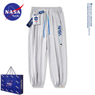 NASA BASE官方潮牌休閑褲男女款秋冬季青少年束腳大碼宇航員加絨長(zhǎng)褲子男 HKE-505宇航員-淺灰（冰絲褲） 3XL （180-200斤）