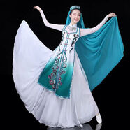 筑凡回族服裝女新款新疆舞蹈服成人舞大擺裙演出服女少數民族風(fēng)表演服 新款1 2XL