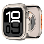 LAZYODD適用AppleWatchUltra2/1金屬保護(hù)殼蘋果S11金屬加后蓋全包鏤空殼iWatch10/9/8/7/6/5/4/SE2保護(hù)殼 鈦色（平面 不帶字母） 46MM表盤【適用·新11