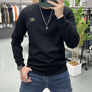 Airmiuu國際一線(xiàn)品牌潮牌長(cháng)袖衛衣2025歐洲站秋冬新款男潮牌長(cháng)袖體恤修身 CCDD黑色 （禮盒包裝） M （90-115）