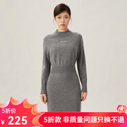 哥弟真的好（GIRDEAR）女裝字母羊毛羊絨針織收腰連衣裙A500216 A500231 灰-常規(guī) L (4)