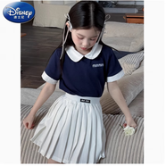 迪士尼（Disney）女童白色半身裙25春夏季新款女寶短裙中小童百搭學(xué)院風(fēng)百褶裙褲 白色西裝裙(安全褲 松緊腰) 110 尺碼(適合100cm左右穿著(zhù))
