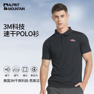 ALPINT MOUNTAIN埃爾蒙特3M科技速干商務polo衫男士夏季運動戶外短袖翻領(lǐng)t恤透氣