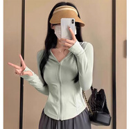 棉致夏季冰絲薄款防曬衣女2025新款連帽開衫防曬服修身緊身短外套上衣 454綠色【高品質21.5】 XL 120-140斤