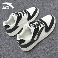 anta kids安踏小白鞋女鞋2025春季新款空軍一號休閑運動(dòng)鞋學(xué)生輕便透氣板鞋 -4象牙白/黑 35.5