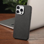 品美廉 PINMEILIAN紅米K80Pro素皮手機(jī)殼 Redmi K80pro皮紋軟套曬紋軟殼小米 K80pro防摔保護(hù)殼 黑色+屏幕膜