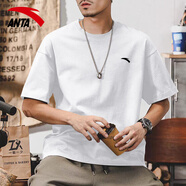 安踏短袖T恤男裝秋季透氣半袖運動(dòng)服薄款男士休閑冰絲體恤上衣健身服 白色-1 M （170）