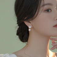 法卡曼925銀山茶花珍珠耳釘女士耳環(huán)時(shí)尚耳墜生日禮物 珍愛(ài)耳環(huán)【精選燈光禮盒】