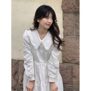 姿偉祺2025年新款初戀溫柔風(fēng)白色連衣裙仙女氣質(zhì)早秋季法式小眾設計長(cháng)裙 白色 S