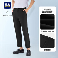 海瀾之家（HLA）休閑褲男25春夏輕商務(wù)經(jīng)典系列合體休閑褲子男 黑色1A 33 175/84A 33推薦135~142斤