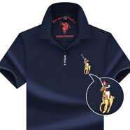 圣馬奇保羅美國(guó)保羅polo衫男夏季純棉翻領(lǐng)短袖t恤男商務(wù)品牌男裝半袖T恤上衣 藏青色 889短袖 M 170