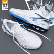 361°男鞋運動(dòng)鞋子男冬季新款輕網(wǎng)面透氣舒適跑步鞋潮流耐磨跑鞋單鞋 361度白/油墨藍 43