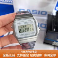卡西歐【甜茶同款】日本手表男 復(fù)古小方塊電子表F-91W-1D/3D/9QHBE F-91WS-8D 果凍灰 ×36mm表盤