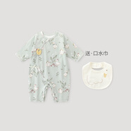 巴厘小豬女寶寶連體衣夏季長(cháng)袖薄款空調服睡衣新生兒綁帶和尚服嬰兒衣服 鴨鴨出游記 【送口水巾】 59cm