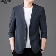 利郎男裝西服2025春季新款中年商務(wù)男士休閑西裝單西外套免燙 24529深灰 M  170