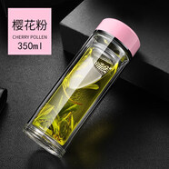 希諾（heenoor）官方艦旗店2025摔不爛鋼化玻璃杯500ml耐摔高溫硼硅雙層玻璃杯保 加厚款粉色350mlml 0只
