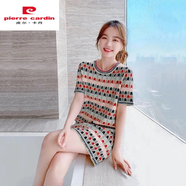 皮爾卡丹（pierre cardin）中長(cháng)款POLO連衣裙女寬松大尺碼翻領(lǐng)短袖長(cháng)裙休閑運動(dòng)A字裙學(xué)院t恤 #820【甄選面料】 M 【建議90-105斤】
