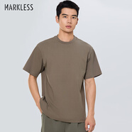 MARKLESS【安心品質(zhì)】7A抗菌T恤男士夏季寬松短袖 3645 拿鐵棕新 L