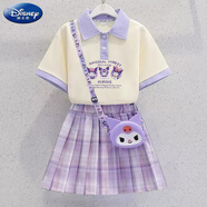 迪士尼（Disney）庫洛米裙子女童夏季2025新款兒童POLO連衣裙女孩夏套裝裙 三只庫洛米-紫色-不配包 均碼 紫包包包包拍此項
