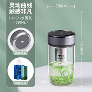 萬(wàn)象（WANXIANG）玻璃杯男女生可愛(ài)花茶杯小巧便攜時(shí)尚辦公學(xué)生情侶水杯迷你泡茶杯 U195A-水泥灰