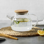 全適泡茶壺耐熱高硼硅玻璃茶具涼水壺花果茶壺冷水壺耐高溫煮茶器1.2L