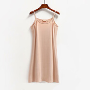 buupnn白色吊帶內襯裙打底連衣裙女內搭莫代爾冰絲夏 肉色短款 XL(推薦118-130斤)