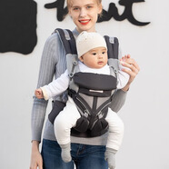 sanlebaby嬰兒背帶前抱式寶寶新生幼兒腰凳后兩用外出遛娃簡易抱娃神器 omini透氣款-碳?xì)饣?腰包+防風(fēng)帽