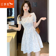 紅蜻蜓碎花連衣裙2025新款茶歇子女士夏季時尚氣質(zhì)小清新短裙 花色 L