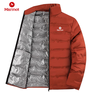 土撥鼠25款輕薄服男春秋季立領(lǐng)石墨烯保暖外套中老年白鴨絨上衣 磚紅色 XL 120-140斤(92克)