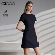 G2000舒適親膚/商場同款2025春夏商務通勤短袖連衣裙 深海軍藍  XL /40