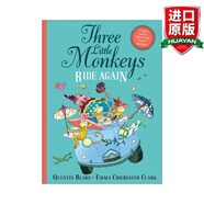 Three Little Monkeys Ride Again 英文原版 三只小猴子坐汽車 昆汀布萊克大開本繪本 Emma Chichester Clark插畫進(jìn)口英語原版書籍