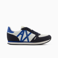 ARMANI/阿瑪尼 AX 男士時尚輕便低幫運(yùn)動休閑鞋 XUX017 XCC68 深藍(lán)/藍(lán)/白 U385 41